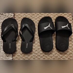 Puma Black Slide Sandals Set